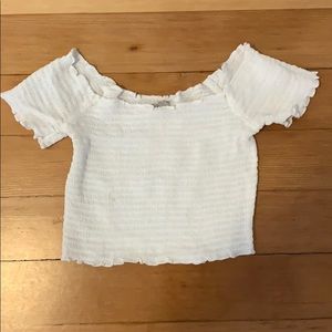 Off the shoulder crop top, white